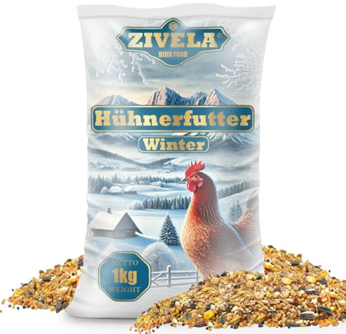 ZIVELA 1kg Hühnerfutter Geflügelkörnerfutter Körnerfutter für Winter | Geflügelfutter für Hühner, Gänse, Enten Non-GMO, 100% natürlich | Geeignet für Herbst und Winter.