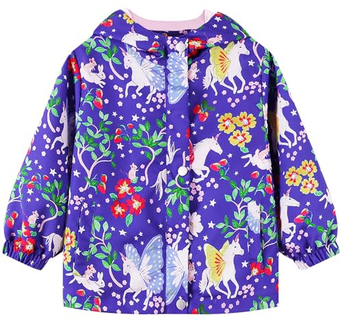 JinBei Waterproof Jacket Kids Lightweight Hood Raincoat, Age 7-8 Years