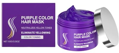 Mascarilla capilar nutritiva para cabello morado, fijando el color, bloqueando el color, eliminando profundamente el amarilleamiento, mascarilla hidratante para el cabello, 50 g