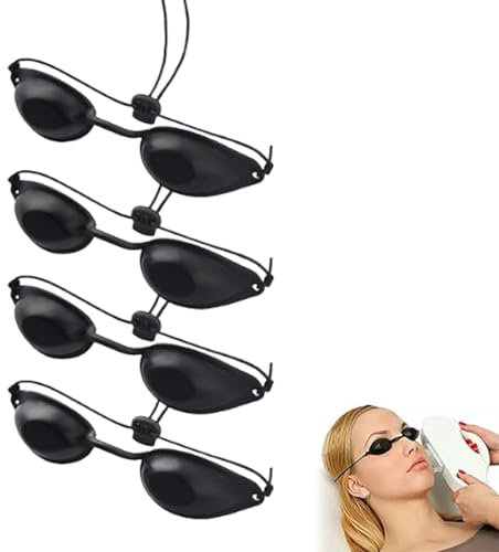dinghaole 4 Stück Solarium Brille, Schutzbrille Rotlichtlampe, UV Augen Schutzbrille, Solariumbrille Sonnenschutz Brille für Sonnenbank Beauty Patienten Sonnenbrille IPL Behandlung LED Lichttherapie