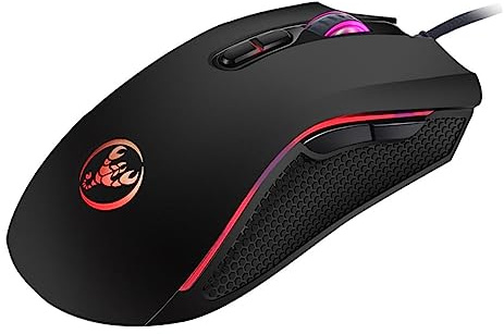 HOMSFOU Ratón Luminoso para Cable Ratón Gaming RGB para Ordenador dpi Ajustable para Duradero Multifunción para Uso Torneos