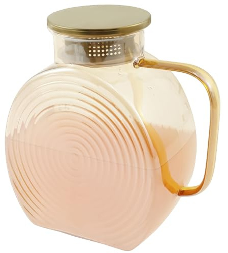Glaskaraff, 1,8 lite karaff glas med lock glaskanna handtag borosilikat glasvattenkanna värmebeständig iste kanna för hemlagade drycker ismjölk vin gör-det-själv drycker iste juice mjölk te kaffe