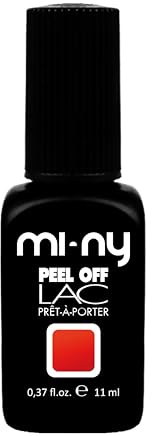 MI-NY Smalto Semipermanente Peel Off rosso - Red Passion - Gel senza Base e Top Coat, Rimozione con Acqua Calda, Formula Vegan Friendly, Durata Fino 15 Giorni, Manicure Rapida in 5 minuti