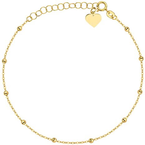 Goldarmband 333 8k Gold Gelbgold Herz Kugel Gravur