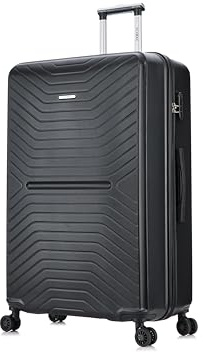 FLYMAX XL 32 Extra Large Suitcase 4 Wheel Lightweight Luggage Hard Shell Check in Hold Travel ABS 125 Litre Capacity Travel Case with 3 Digit Combination Lock + Telescopic Handle Black