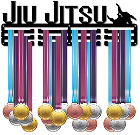 CREATCABIN Soporte para Medallas Deporte Ju Jitsu Atleta Sin Límites Sin Excusas Medallas Soporte de Exhibición Soporte Corredores Insignia 3 peldaño Medallista Corredor Fútbol Gimnasia 60 medallas