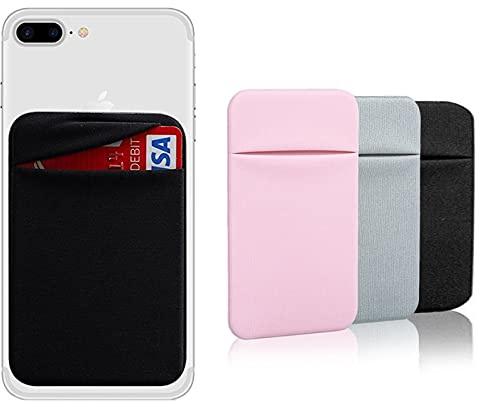 WUDQIJI Handy Kartenhalter 3 STK Handy-Kartenhalter Slot Card Holder aufklebbarer Kreditkartenhalter Haftendes Kartenfach Smartphone Kartenhalter mit Aufkleber für die Rückseite des Handys