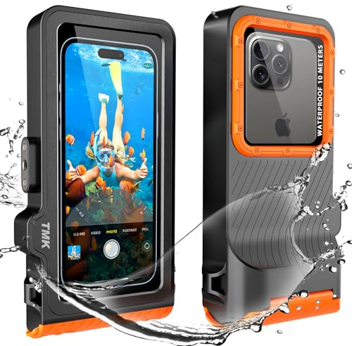 Coque de téléphone Universelle étanche avec écran Tactile sous-Marin pour la plongée avec Tuba, IP68 Plongée sous-Marine Professionnelle [50ft/15m] Coque pour iPhone 15 14 13 12 11 Pro Max Plus XS XR