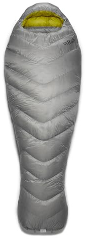 Rab Mythic 400 Down Insulated Lightweight Mummy Sleeping Bag (-6C) for Climbing & Mountaineering - Cloud - Regular Left Zip
