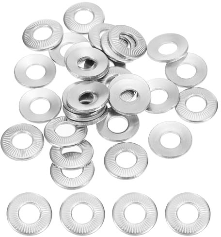 PATIKIL 304 Stainless Steel Flat Washers, 50 Pack M6x14mm Belleville Spring Disc Washer Conical Knurled Metric Gasket for Automotive Industrial Construction