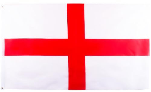Grande bandiera inglese di San Giorgio, con occhielli per Euro Football Cup 2024, eventi sportivi, tifosi bar, giardino, interni ed esterni, 1,5 x 0,9 m