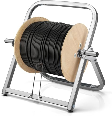 Hicarer Durable Single Axle Cable Caddy 13 x 16 Inch Wire Spool Rack Holder Commercial Industrial Steel Wire Rack Dispenser for Cable Reels Dispenser up to 100 lb Capacity
