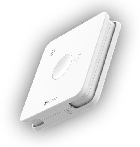 Détecteur de fumée INSAFE - Pile autonomie 10 Ans - Fixation adhésive homologuée - Design Moderne - Discret et Compact - Compatible Socle première génération 2015