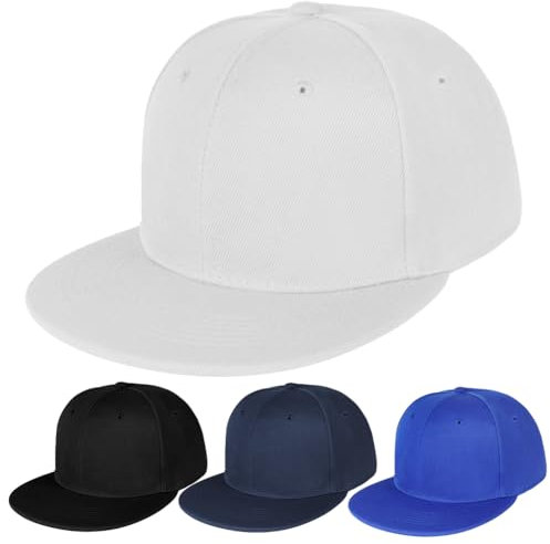 BSBUY Unisex Cappello con Visiera, Flat Bill Visor Cappello, Regolabile Moda Plain Baseball Cappello, Casuale Sport High Top Cappelli, Unisex Hip Hop Cappello per Sport, Pesca, Tennis, Corsa