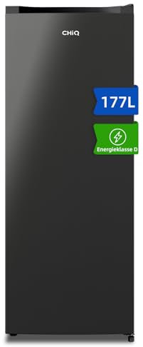 CHiQ Gefrierschrank Großvolumen 177L, 144cm H, 54cm B| 153 kWh/Jahr| 4-Sterne Gefrieren,-24℃| 39dB Leise, Wechselbarer Türanschlag Höhenverstellbare Füße｜Freistehend Tiefkühlschrank CSD208D4D