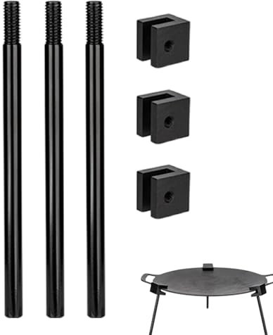 Parrilla de trípode de beamfire con trípode de cocción al aire libre ajustable colgante de cadena hecho de aluminio para jarrones, sartenes o linternas | Llama robusta, desmantelada de patas para