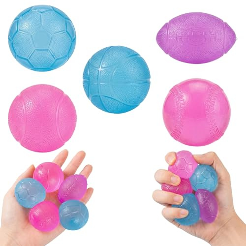 5PCS Stress Balls, Stress Reducing Ball, Stress Relief for Office Use, Different Ball Shapes Help Everyone Relieve Stress
