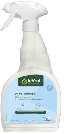 LE VRAI PROFESSIONNEL - Détachant Clean Power - Spray Nettoyant Multi-Surfaces, Prêt à l’Emploi, Senteur Pin des Landes - Fabrication Française - Pulvérisateur 750 ml