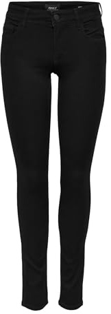 ONLY Women's onlRAIN REG Skinny Jeans CRY6060 NOOS, Black, XL / 32L