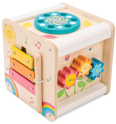 Le Toy Van - Juego Petilou cubo de madera | Cubo de actividades multisensorial | Recomendado para niños y niñas - A partir de +12 meses