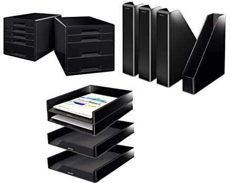 Leitz Wow Schreibtisch Accessoires Ablage Paket schwarz