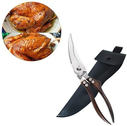 Ciseaux de cuisine robustes pour couper la volaille, la viande, le poulet, le poisson, les herbes - Ciseaux à os extra résistants - Ciseaux de cuisine robustes avec fermeture de sécurité.