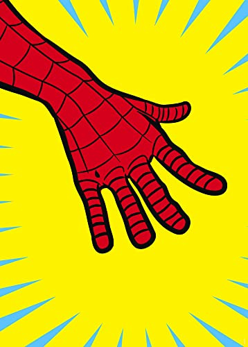 Komar Wandbild - Marvel PowerUp Spider-Man Hand - Größe: 50 x 70 cm - Marvel, Kinderzimmer, Wandgestaltung, Bild