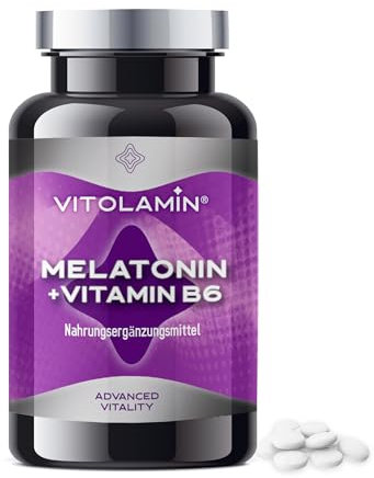 MÉLATONINE + VITAMINE B6 | VITOLAMIN® | 150 COMPRIMÉS | Aide à s'endormir et à éviter les insomnies en favorisant un repos long et prolongé