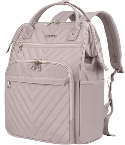 VANKEAN 17.3 Inch Laptop Backpack for Women Fashion Computer Work Bag, Large Capacity Waterproof Backpack, College Daypack Bag Business Travel Backpack, Pink