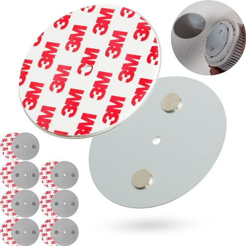 Soporte Magnético para Alarma de Humo, 8 piezas, Diámetro Ø 70 mm, para pegar o atornillar, adhesivo para las alarmas de incendios y humo, soporte detectore incendio humo, soporte almohadilla adhesiva