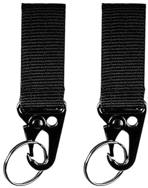 Lot de 2 clips de ceinture tactique, mousquetons, porte-clés de ceinture avec crochet, boucle de ceinture en nylon, pour clés de voiture, sac à accessoires de police
