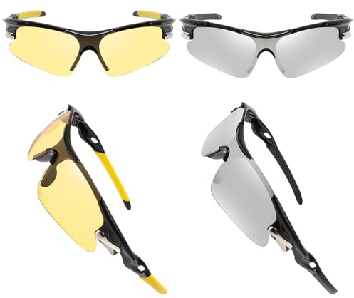 BDSHUNBF 2 Cycling Glasses, Sports Sunglasses, Cycling Sunglasses for Men Women, Sun Glasses UV400 Protection Ski Goggles Outdoor Bicycle Motorbike Driving Fishing Running Fishing Goggles