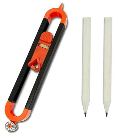 3 unidades de calibrador de contorno naranja (1 medidor de contorno naranja+2 lápices), herramienta de contorno, herramienta de trazado, calibrador de contorno grande, medidor de contornos, calibre y