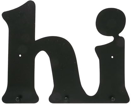 Boltze Garderobenhaken (Hi Aufschrift in schwarz, Wandgarderobe aus Eisen, 2 x 38 x 30 cm) 2048777