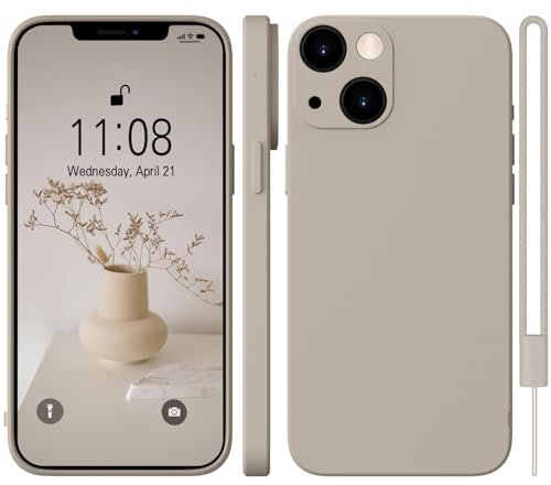 WXX iPhone 13 Hülle Silikon Case, Handyhülle iPhone 13 Dünn Slim mit Microfiber, Kratzfeste Rundumschutz Case Hülle für iPhone 13 6.1'' 2021 Titanium Grau