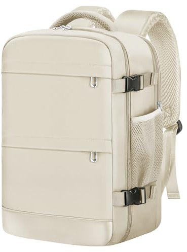 KIRFEIHT Handgepäck 40x20x25 für Ryanair - 20L Kabinentasche Rucksack Untersitz Reise Handgepäckrucksack für Wochenendausflüge - Beige