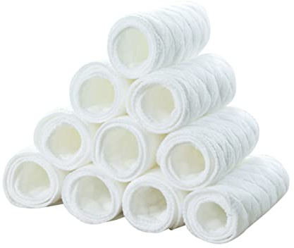 VICASKY Pañales de Tela Reutilizables para Recién Nacidos de Algodón 3 Pliegues Material Cómodo y Paquete de 10 Unidades Blanco, Adecuado para Bebés y Niños Pequeños