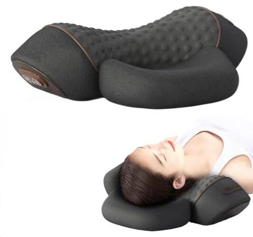 ZEIEYA Pillow Massage Neck Hump, 3-in-1 Shiatsu Massagegerät Nacken Zervikales Massagekissen Neck Pillow Massagekissen für Schmerzlinderung tiefes Gewebe (Dunkelgrau)