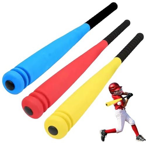 Bat de béisbol para niños pequeños de 3pcs, Bate de béisbol de Espuma Eva de 21 Pulgadas con Pelota para Jugar al Aire Libre