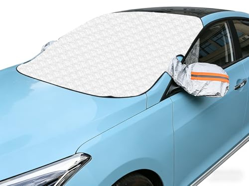 Copertura Parabrezza Auto, Copertura Parabrezza con Magnete per Neve, Ghiaccio, Gelo, Perfetta per Camion, Berline e Utilitarie (145 x 110 cm)