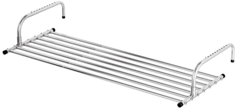 Nydunce Stendibiancheria da Balcone FISSO e Pieghevole, 109 cm, in Acciaio Inox, per Ringhiera - Design Salvaspazio, Facile Montaggio, Consegna dall‘Italia