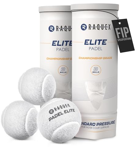 Raquex Elite White Padel Balls - 3, 6, 9 or 120 Balls - For All Court Surfaces - FIP Approved