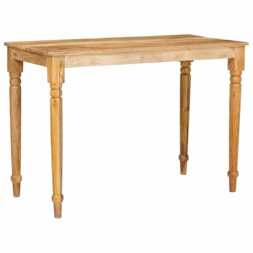 Pyvara Soffbord brunt av massivt trä mango 110 x 55 x 77 cm, rektangulär, modern design för vardagsrum, matsal, kök, hållbart och mångsidigt användbart