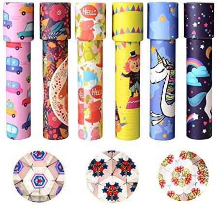 Funmo 6 Pack Kaleidoskop Magie Klassisches Spiel Lernspielzeug Kinder Party Spielzeug Classic Tin Kaleidoskop Spielzeug Party Set Prisma Teleskop Puzzle (Gelegentliche Anlieferung)