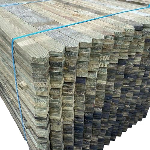 Premium Picket Garden Fencing Pales - Heavy Duty Treated Timber Wood (3'' x 4ft) - Individual Pointed Top Boards for DIY Garden & Outdoor Projects - Pack of 5 (Not Pre-Assembled Panels)