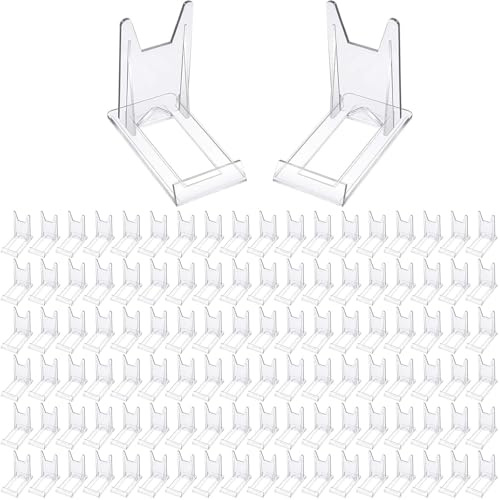 Zonon 10 Pcs Acrylic Adjustable Plate Stands For Display Plastic Stand Holders Picture Plate Holders Clear Mini Easels Stands to Display Pictures for Home Office Supplies Festival Party Decoration