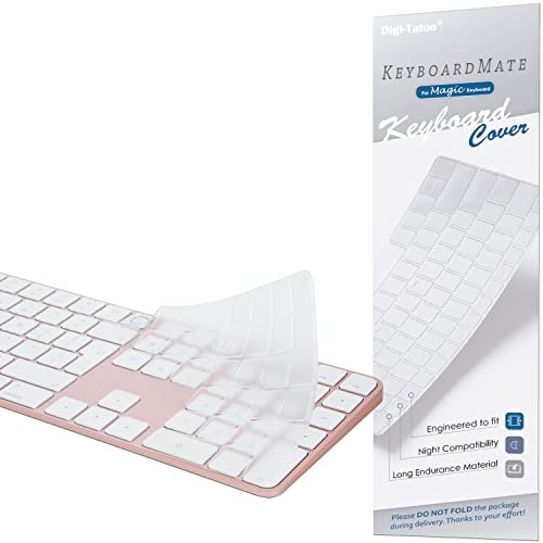 [Nicht für 2024 Release A3119] Digi-Tatoo Tastaturabdeckung kompatibel mit iMac Magic Keyboard (Modell A2520 Europäisches Layout, mit Touch ID, mit Ziffernblock) - ultradünn,Tastaturschutz,