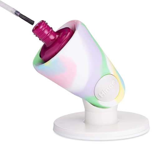 tweexy Hinge Untippable Nail Polish Bottle Holder | Anti-Spill Nail Polish Holder Stand, Tilted, Smartgrip Airlock Suction | Fingernail Painting, Pedicure, Nail Polish Accessories (Unicorn)