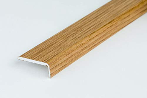 2 METERS SELF-ADHESIVE Wood Effect Anodized Threshold Laminate Floor Edge Profile Stop End TMW Profiles (Antique Oak)