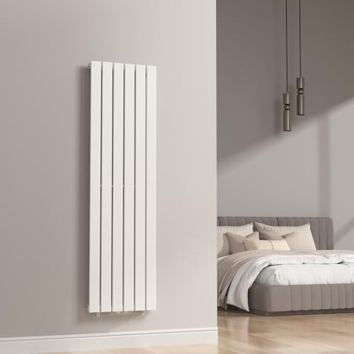 [neu.haus] Radiadores de Panel Monocapa Radiador de Diseño Plano Calefactor de Baño Salón de Agua Caliente de Pared Conexión Inferior Central 790W Acero 160 x 45 cm - Blanco
